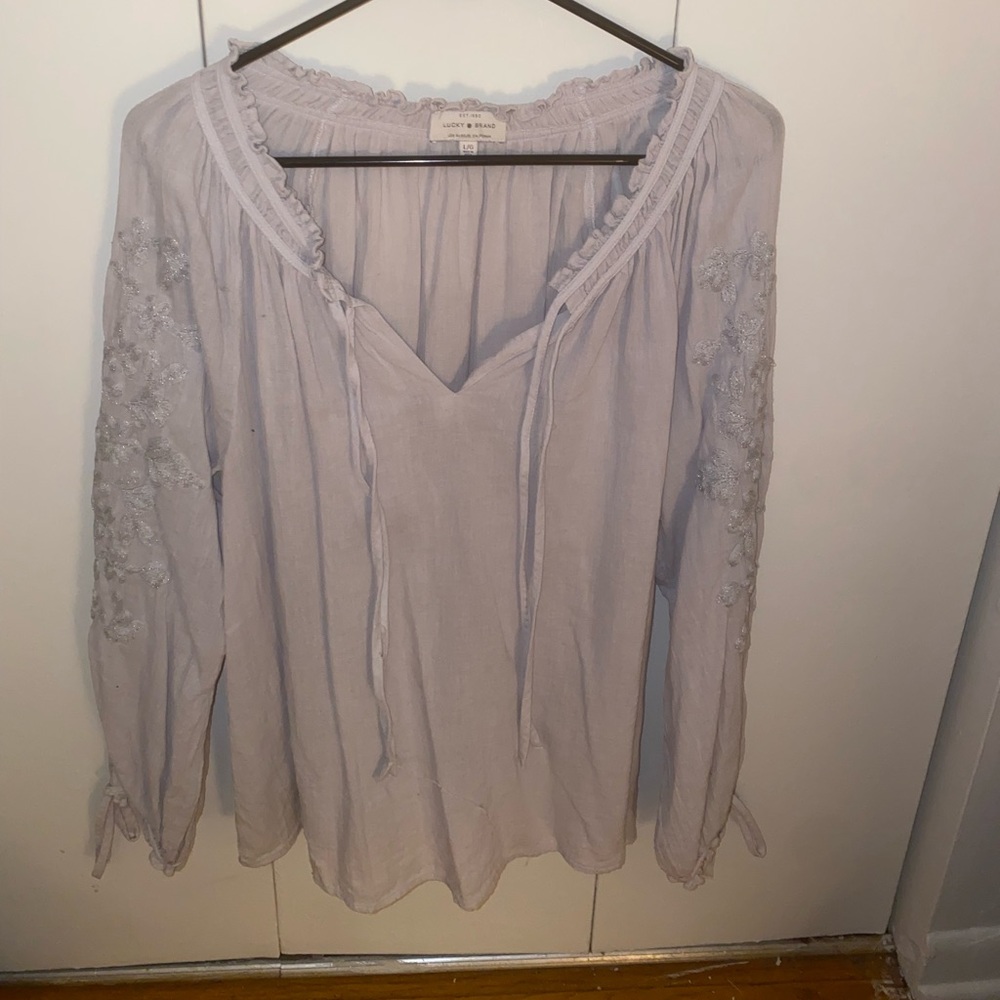 Lucky brand grey blouse